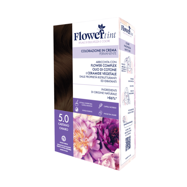 FLOWERTINT Colorazione in Crema Permanente 5.0 Castano Chiaro